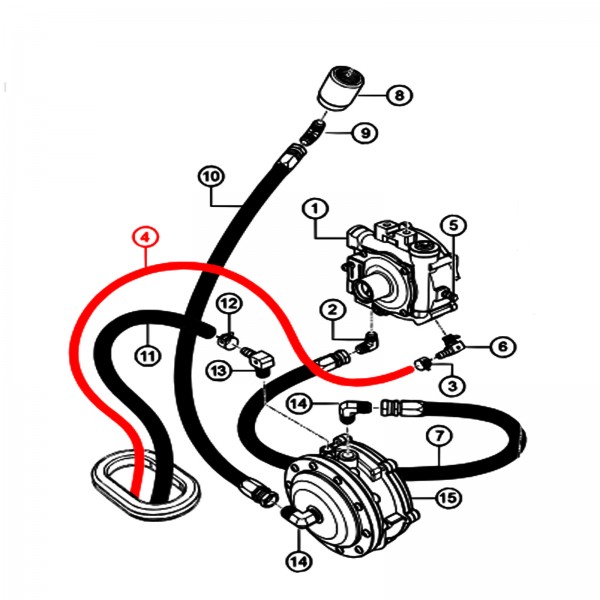 Multiquip PS150013 Low Pressure Hose - 50 IN O/L