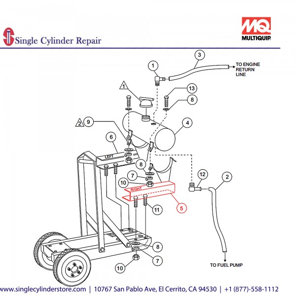 Multiquip TNK9123 Bracket Tank LH TNKZZ