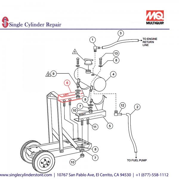 Multiquip TNK9124 Bracket Tank RH TNKZZ