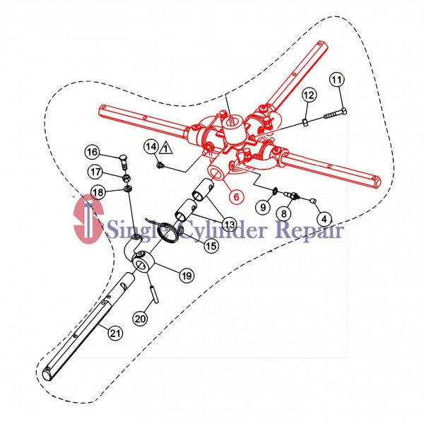 Multiquip Spider Kit, 4Bld 1-1/4 Shaft 12785