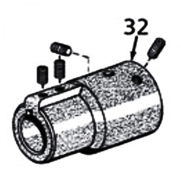 Rice Hydro HYPRO-1320-0081 Adapter-Adapts 1” Solid Shaft to 1-3/8” 6-Spline PTO Hollow Shaft (Includes Set Screw)