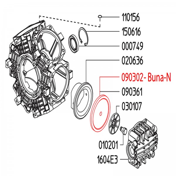 Rice Hydro UD02-0903.02 Piston Diaphragm - Buna