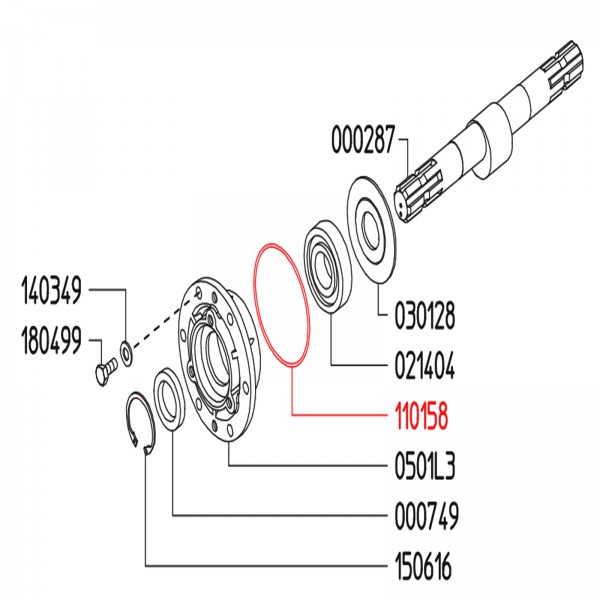 Rice Hydro UD02-1101.58 O-Ring -Bearing Flange