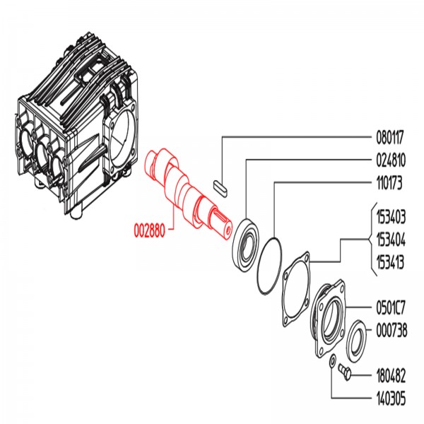 Rice Hydro UD04-0028.80 Male Shaft