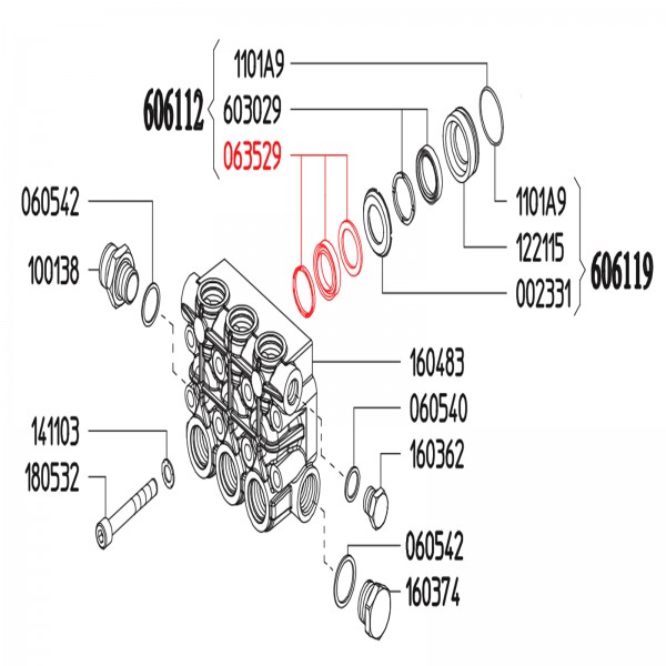 Rice Hydro UD04-0635.29 High Pressure Seal Kit