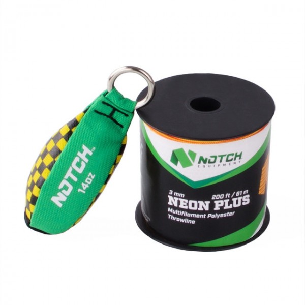 Notch SET91 200' 3mm Neon Plus & 14oz Throweight Combo Set