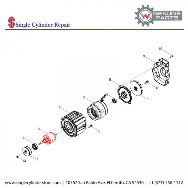 Wacker 5100025701 Motor armature cpl