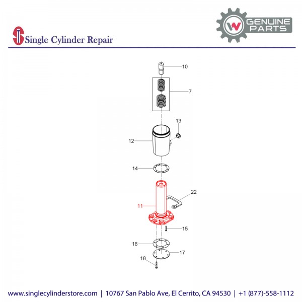 Wacker 5100045300 Spring cylinder