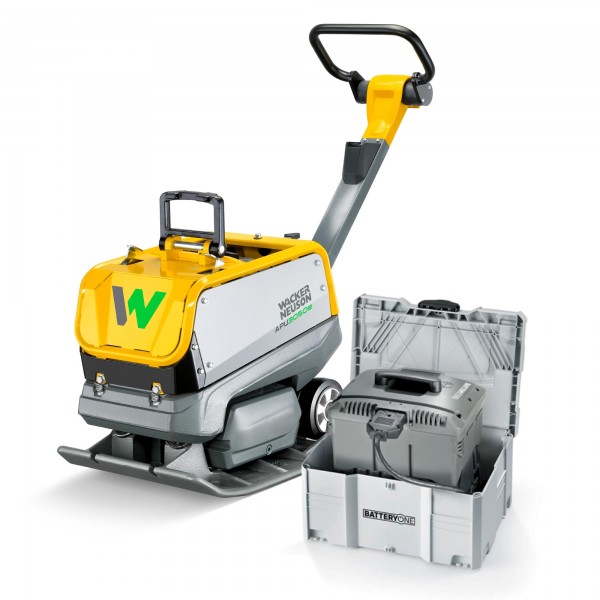 Wacker 5100072115 APU3050E Vibratory Reversible Plate w/ Batteries and Quick Charger